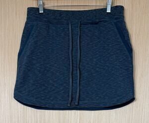 Athleta Techie Terry Skirt Size Medium Heathered Gray Drawstring Pockets